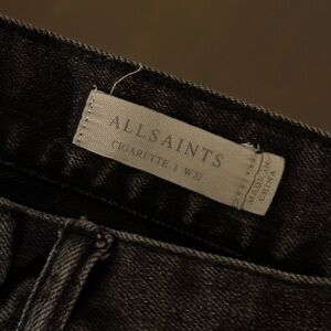 All Saints Men’s Cigarette Jean Black Wash - good condition, minimal wear